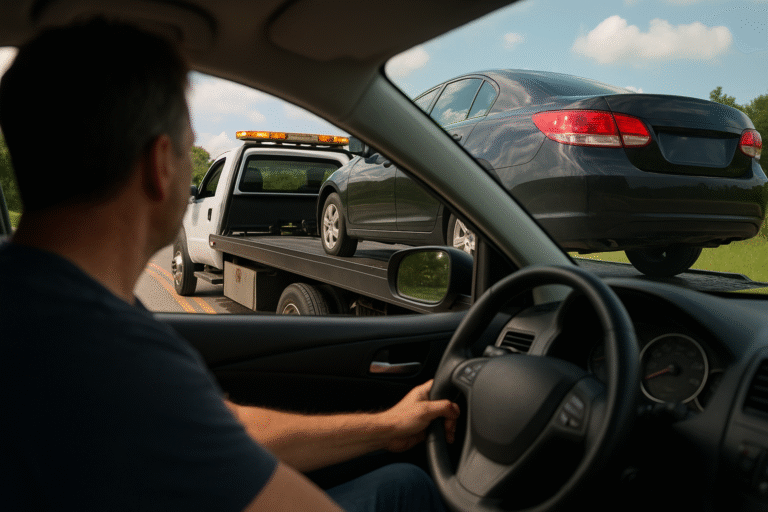 Can I Stay in My Car While Being Towed?