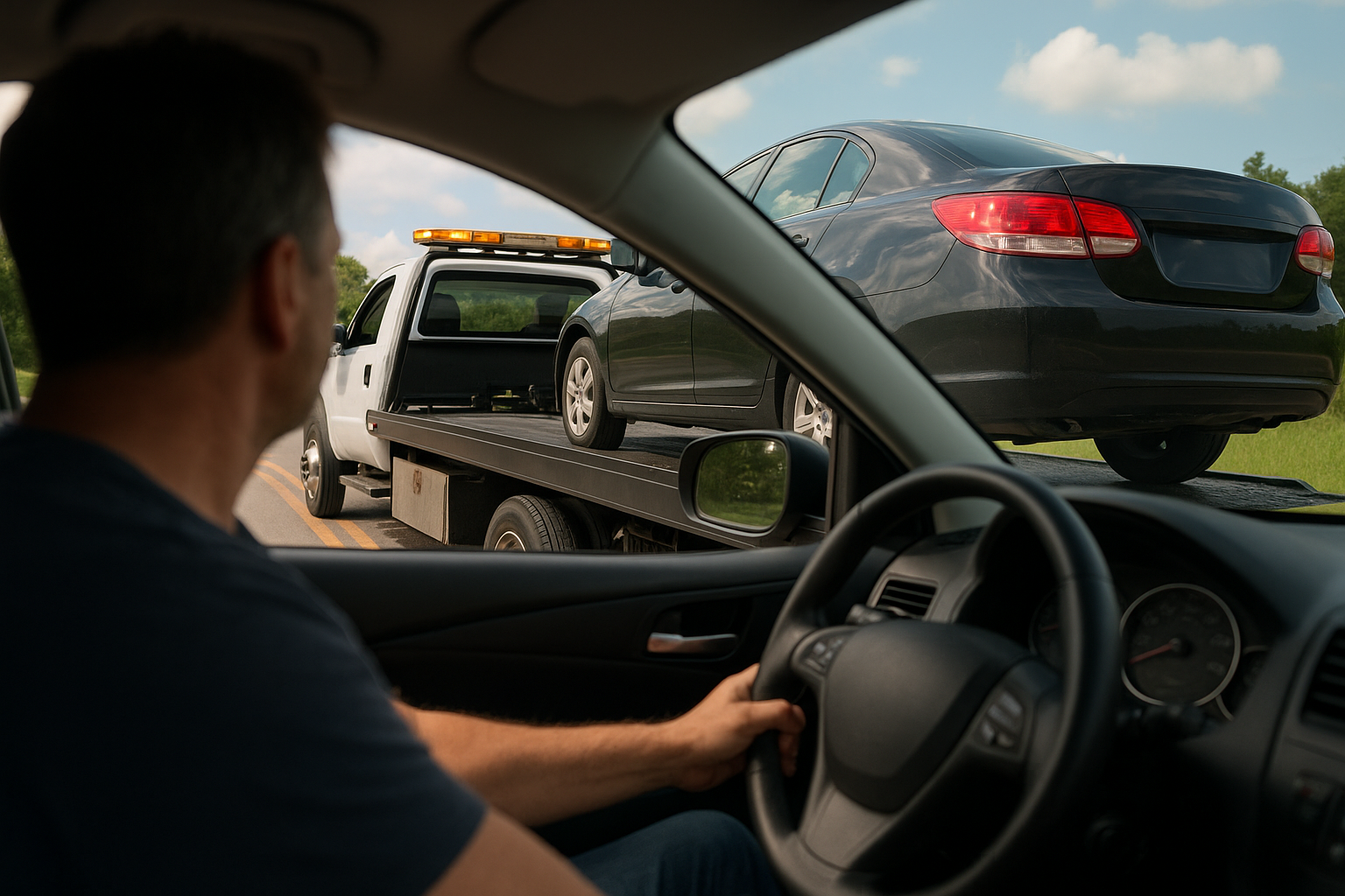 Can I Stay in My Car While Being Towed?