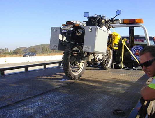 Professional motorcycle towing services